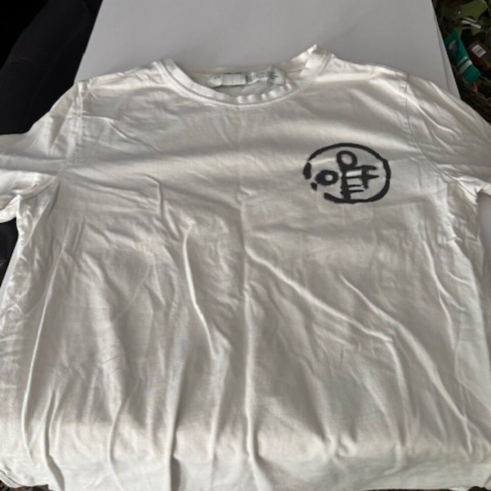 Main Label Mens Medium White T Shirt